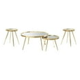 thumbnail image 1 of Kaelyn Ensemble de 4 Pcs Table Basse Ronde et Table d'Appoint Or, 1 of 6