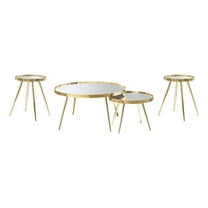 Kaelyn 4-piece Round Coffee and End Table Set Gold