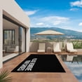 thumbnail image 2 of Black Outdoor Rug 5x8 Ft, Non Slip Washable Area Rug, Funny Letters Please Remove Your Shoes Patio Rugs Carpet Runner, Large Floor Mat for Indoor/Outdoor Deck Porch Camping, 2 of 8