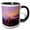 Black/White, variant on 3drose, Yosemite Glacier Point Sunset View Half Dome Cotton Candy Sky, 11oz Two-tone Blue Mug