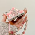 thumbnail image 5 of for iPhone 16e (2025) Case,Cute Bling Glitter Sparkle Stunning Stones Diamond Rhinestone 3D Handmade Pearl Rose Flower with Wrist Lanyard for Women Girly for iPhone 16e 6.1 inch (Pink), 5 of 13