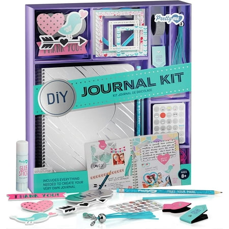 DIY Journal Kit for Girls - Great Gift for 8-14 Year Old Girl - Cool Birthday Gifts Ideas for Teen Age Girls - Fun, Cute Art & Crafts Stuff for Tween & Teenage Kids - Scrapbook & Diary Supplies Set