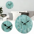 thumbnail image 2 of DESIGNICE Wall Clock 10" Teal Silent Non Ticking Kitchen Clock Decor Rustic Vintage Country Retro Decorative Wall Clocks Battery Operated For Bathroom Bedroom Living Room Office, 2 of 7