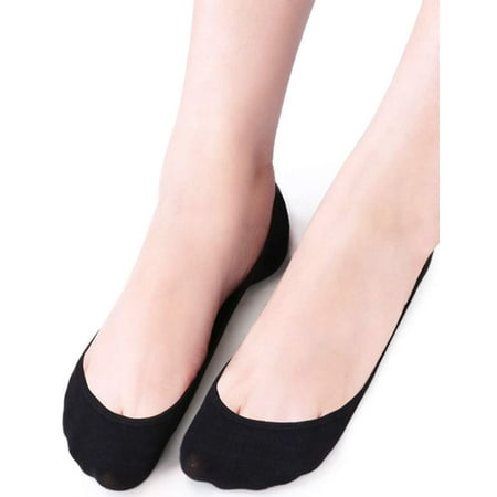 

VERO MONTE 4 Pairs Women No Show Socks (Black 9-10) - Low Profile Liner Socks