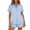 Light Blue, variant on SROBPTY Womens Pajamas Set Solid Short Sleeve Button Down Tops Short Pants Sleepwear