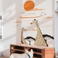 thumbnail image 3 of Pegatina de pared de sol de jirafa para dormitorio, habitación de niños, bosque de dibujos animados, pegatinas de pared de animales de África, decoración artística de pared, 3 of 7