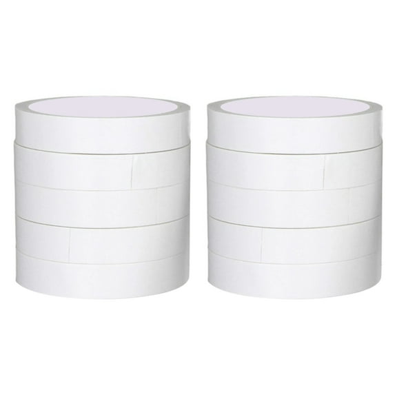 10 Rolls Double Sided Tape White Craft Tape Strong Adhesive for Home Decoration Office Documents School Craft Project