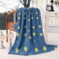 thumbnail image 3 of Blue Sun Moon Cloud Star Pattern Blanket,Comfortable Soft Flannel Throw Blanket,All Season,Warm Lightweight Blankets for Sofa Bed Couch Living Room Chair,50"x60", 3 of 4