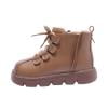 

Girls Boots Size 1 Fashion Winter Children Boots For Boys And Girls Bon Slip Thick Soles Flat Bottoms Side Zippers Plush Warm Lace Up Solid Color Simple Style Girls Size 4 Snow Boots