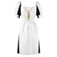 thumbnail image 5 of Anne Boleyn Collar Vestido dorado de manga corta vestidos para eventos especiales vestido de invitado de boda 2025, 5 of 6
