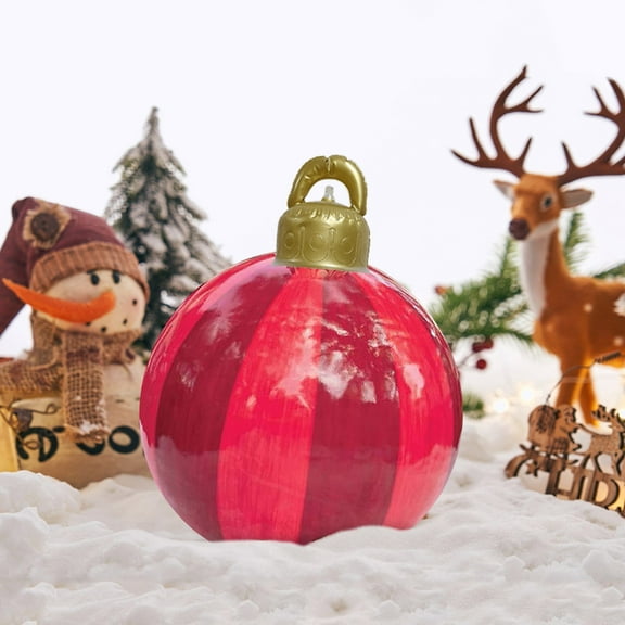Chmadoxn Outdoor Christmas inflatable Decoration Ball, 23.6 inch PVC Giant Christmas Inflatable Ball, Xmas Inflatable Balls Christmas Tree Decorations Yard Art Garden Home Patio Decor for Holiday