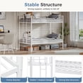 thumbnail image 5 of CONCETTA Bunk Bed Twin Over Twin , Teens & Adults Bunk Bed with Stairs & Flat Rungs, Heavy Duty Metal Slats, No Box Spring Needed, White, 5 of 7