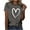 Dark Gray, variant on Womens Summer Tops Trendy Ruched Cap Short Sleeve Tshirts Shirts Crew Neck T Shirts Fashion Yellow L