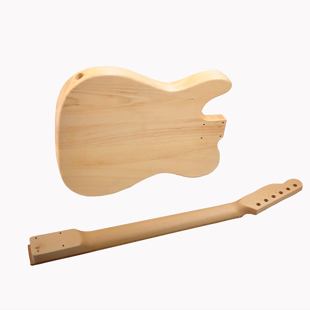 RSW DIY Electric Guitar Kit-Semi-Hollow Basswood Body, Maple Neck and Fingerboard, Chrome Hardware, 22 Frets