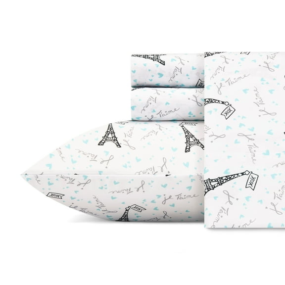 Betsey Johnson Microfiber Sheet Set, Full, Blue