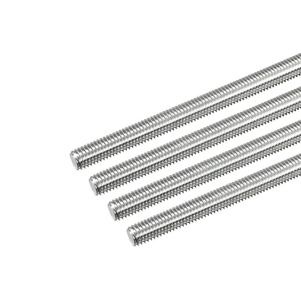 Uxcell Fully Threaded Rod M8 x 400mm 1.25mm Thread Pitch 304 Stainless  Steel Right Hand Threaded Rods Bar Studs 4 Pack 