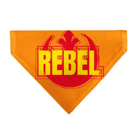 Star Wars Pet Bandana Star Wars Text and Rebel Alliance Insignia Orange Yellow Slip On Collar Bandana Only