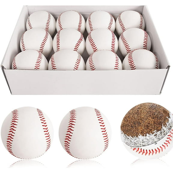 Baseballs Unmarked Leather Covered Training Practice Ball