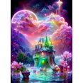 thumbnail image 1 of Full Mosaic Diamond Painting Fairy Tale House 5D Diamond Embroidery Home Decor Dream Castle DIY Rhinestone Cross Stitch S454round 24x30cm Gao Jinjia LED, 1 of 2