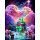 thumbnail image 1 of Full Mosaic Diamond Painting Fairy Tale House 5D Diamond Embroidery Home Decor Dream Castle DIY Rhinestone Cross Stitch S454round 55x70cm Gao Jinjia LED, 1 of 2