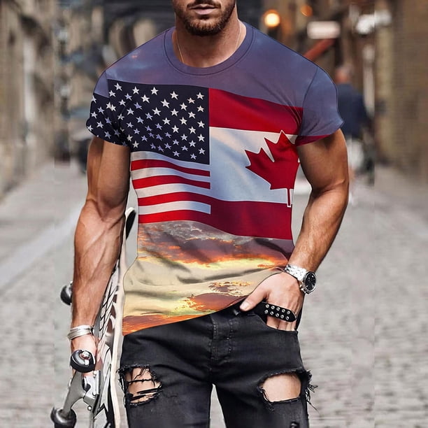 Tops para hombre, blusas y camisas de manga corta con cuello redondo para hombre, jersey informal con cuello redondo estampado para hombre, pantalones cortos deportivos para fitness, blusa de poliéste