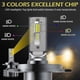 thumbnail image 2 of -braveway 3000k+4300k+6000k H4 Led Headlight For Car Lamps H4 Led Canbus Bi-led H4 Light Bulbs 12v 12000lm 3 Colors White Yellow, 2 of 4