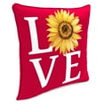 thumbnail image 2 of Jordan Manufacturing 16" x 16" Love Sunflower Red Novelty and Floral Reversible Square Outdoor Throw Pillow with Welt, 2 of 10