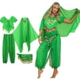 thumbnail image 7 of Doomiva Women Indian Dance Costume 4Pcs Belly Dance Outfits Halloween Carnival Performance Sets Green One Size, 7 of 7