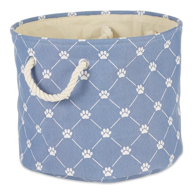 Design Imports CAMZ14227 Polyester Treillis Patte Ronde Animal de Compagnie Bin&44; Stonewash Bleu - Moyen