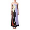 thumbnail image 1 of Gupgi Robe Tube Ample pour Femmes Épaules Dénudées Robe Contrastée Robe Longue d'Été Sans Bretelles, 1 of 9