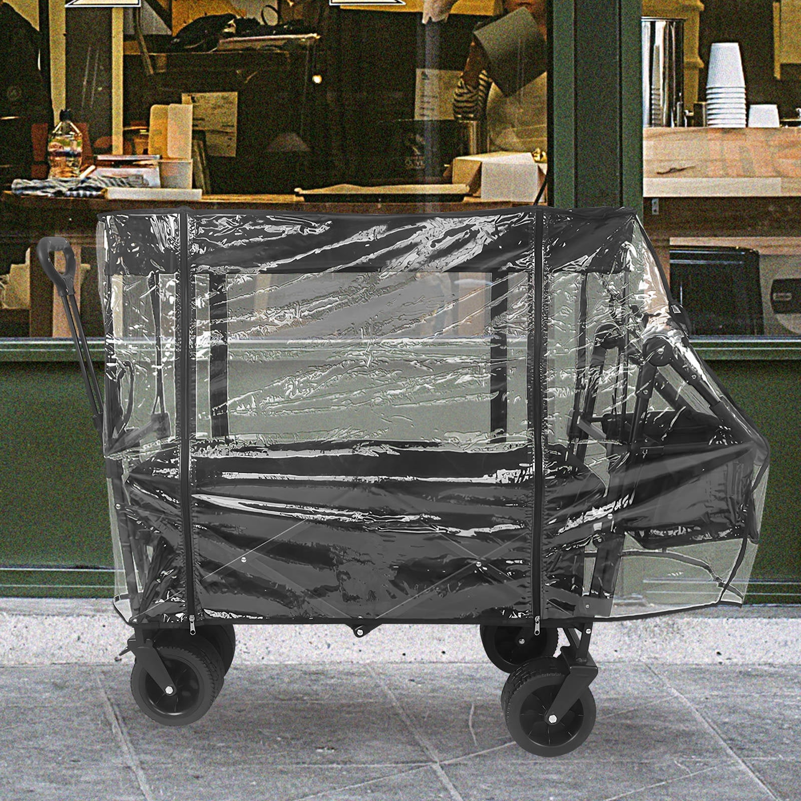 IDEANATEGRATE 1Pack Wagon Accessories Canopy Attachment for Garden Wagon Sun Shade Cover Waterproof