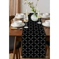 thumbnail image 4 of Black Morocco Table Runner 72 Inches, Geometric Leaf Diamond Lattice Abstract Bed Runner Dresser Scarves Tabletop for Indoor Outdoor Parties/Ceremony/Banquet, 16" x 72", 4 of 8