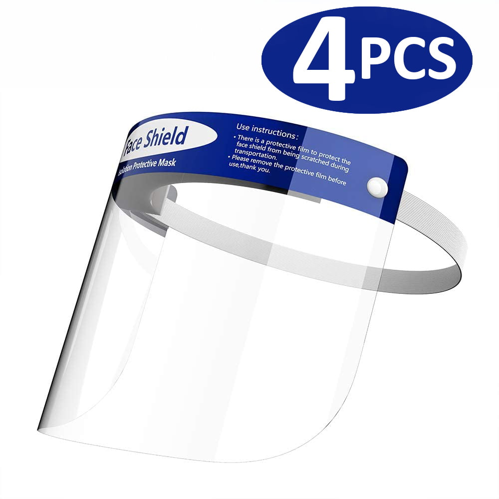 Details about   1/2/4PCS M/L Face Shield Protective Face Cover Transparent Glasses Visor 