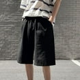 thumbnail image 2 of MYG Mens Casual Straight Shorts Korean Oversized Solid Drawstring Baggy Sweatpants, 2 of 9