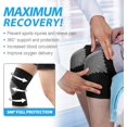 thumbnail image 4 of Lot de 2 Manchons de Compression Premium pour Genou Soulagement de la Douleur, Soutien des Articulations, Récupération des Blessures, Stabilise le LCA, le MCL, le Ménisque, la Tendinite, Idéal pour la Course, le Gym, le Mode de Vie Actif, Noir, 4 of 5