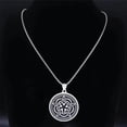 thumbnail image 3 of Celtic Pentacle Necklace Silver Stainless Steel Wicca Pagan Star Pendant Unisex Fantasy Forge Jewelry, 3 of 6