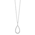 thumbnail image 2 of Finest Gold Sterling Silver Cheryl M Rhodium-Plated CZ Open Pear Shape 18 in. Necklace, 2 of 3