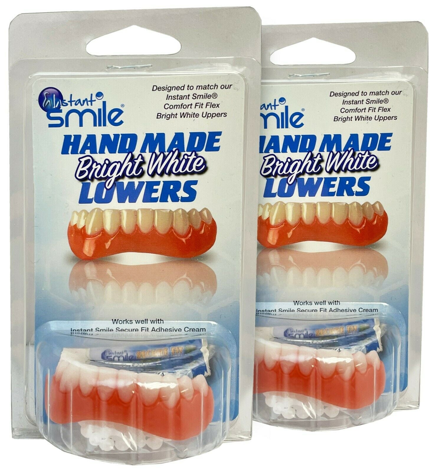 2Pack of Bright Shade Instant Smile Makeover Handmade Bottom Lower