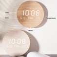 thumbnail image 4 of LED Digital Wall Clock Temperature Date Time Multi-function Display Wood Silent Alarm Clock for Bedroom LivingRoom Hanging Clock (Cotton fiber), 4 of 7