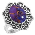 thumbnail image 1 of 925 Sterling Silver Ring For Women - Men Copper Purple Turquoise Gemstone Silver Ring Size 10.5 Costume Silver Ring Size 10.5 Anniversary - Gift For Wife 925 Silver Gemstone Jewelry, 1 of 6