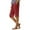 BB#-004 Red, variant on Linen Capri Pants for Women Dressy Casual Bermuda Shorts Knee Length Elastic Waist Trendy Summer Ladies Shorts with Pockets