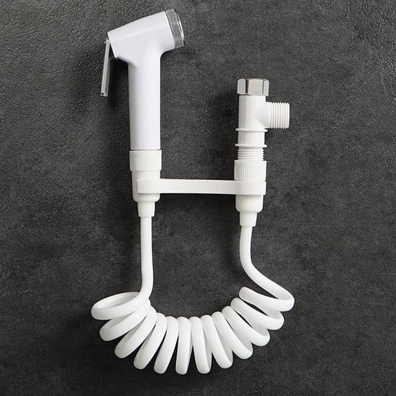 Handheld Bidet Sprayer for Toilet Adjustable Cleaning Kit Includes 4.9ft Hose T-Valve and Bracket 4-Piece Set Multifunctional Bathroom Toilet Flushing Device System