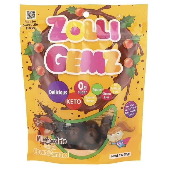 Zollipops, Zolli Gemz, Milk Chocolate Covered Caramel, 3 oz Pack of 2