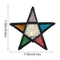thumbnail image 3 of SPOORYYO Five Pointed Star Windproof Candlestick, Iron Stained Glass Wind Lamp, Retro Candlestick, Holiday Decoration, Home Hanging Decoration, 3 of 6