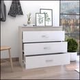 thumbnail image 6 of Dresser, 3 Drawers 29"H, Superior Top, Metal Hardware, Light Gray/White | Particle Board | Multicolor, 6 of 7