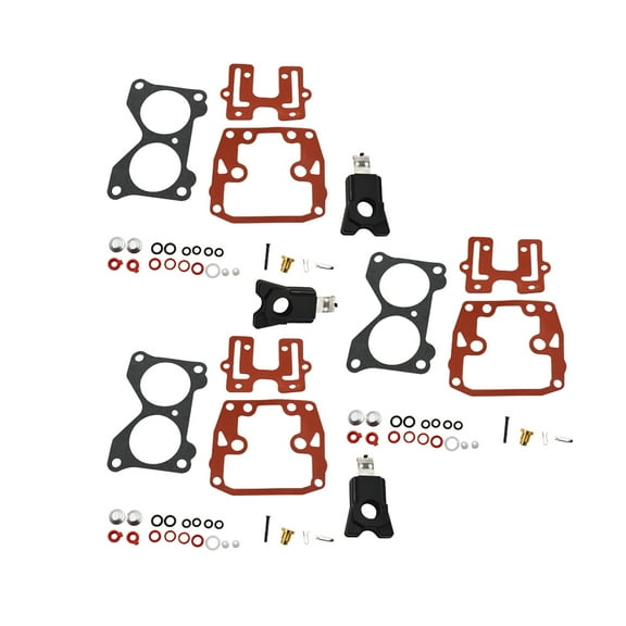 3-pack Carburetor Carb Rebuild Repair Kit 392550 398526 435443 439076 18-7046 Fit for Johnson Evinrude V4 V6 85 88 90 100 115 125 135 140 150 155 175 185 200 235 HP