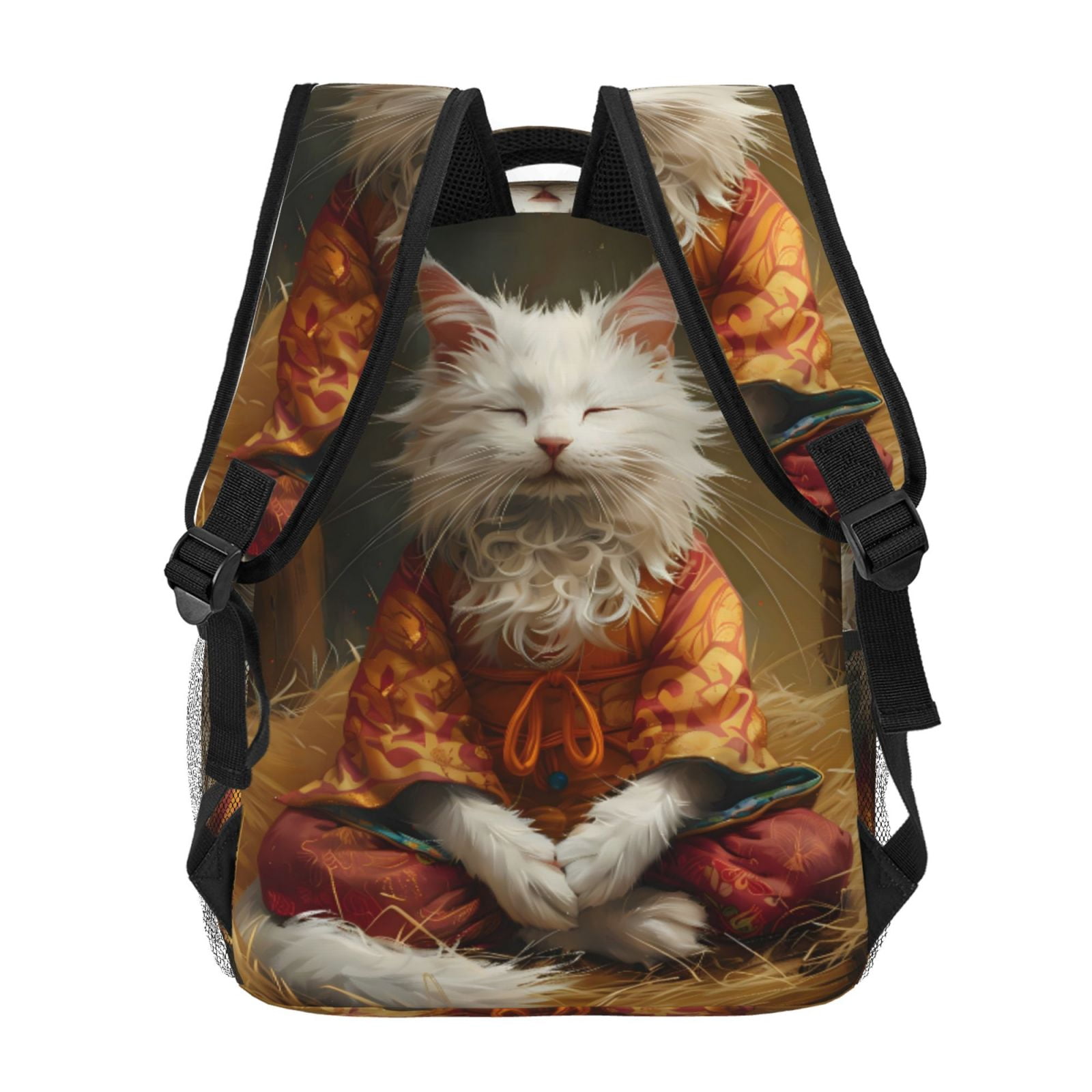 Xecao Haystack Meditating Cat Backpack, a stylish and functional choice for both men and women, is the perfect basic bookbag for college, work, or travel