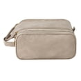 thumbnail image 2 of sunsanly Comestic Bag Retro Faux Leather Zipper Closure Lipstick Pockets Makeup Brush Pockets Portable Large Capacity Lightweight Commute Travel Makeup Pouch, 2 of 8