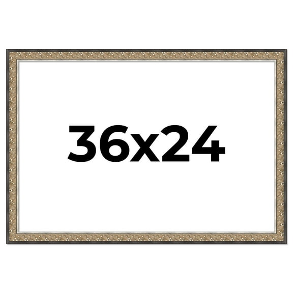 36x24 Frame Silver Real Wood Picture Frame Width 1.75 Inches | Interior Frame Depth 0.5 Inches |