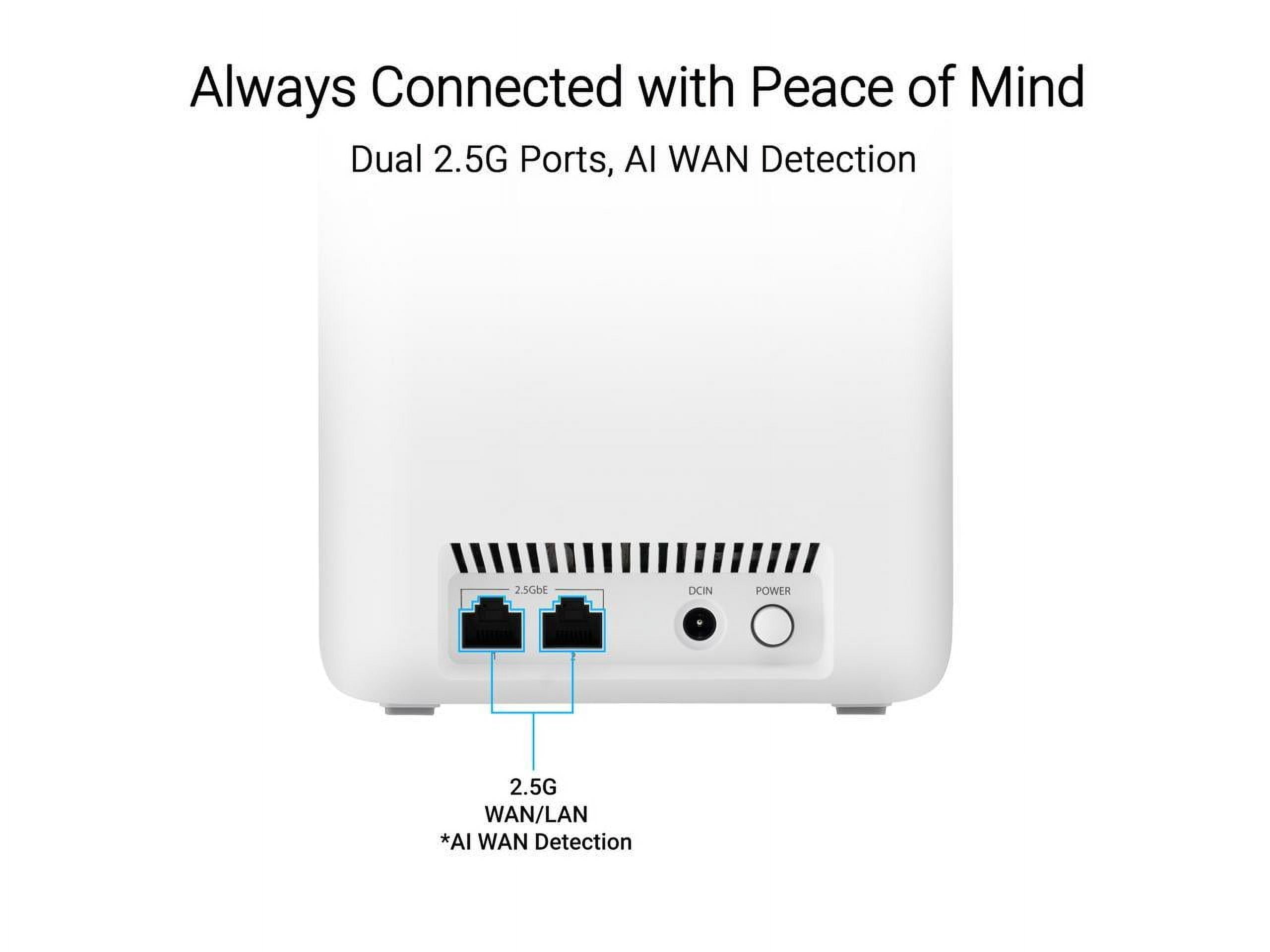 ASUS ZenWiFi BD4 (3-Pack) Dual-Band WiFi 7 Mesh, 3600 Mbps, 6500 sq.ft, Dual 2.5G Ports, Security and Parental Controls Included, Smart Home Master SSIDs